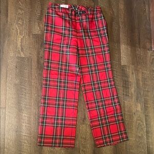 vintage Classic Red Plaid Women's Straight Leg Pants